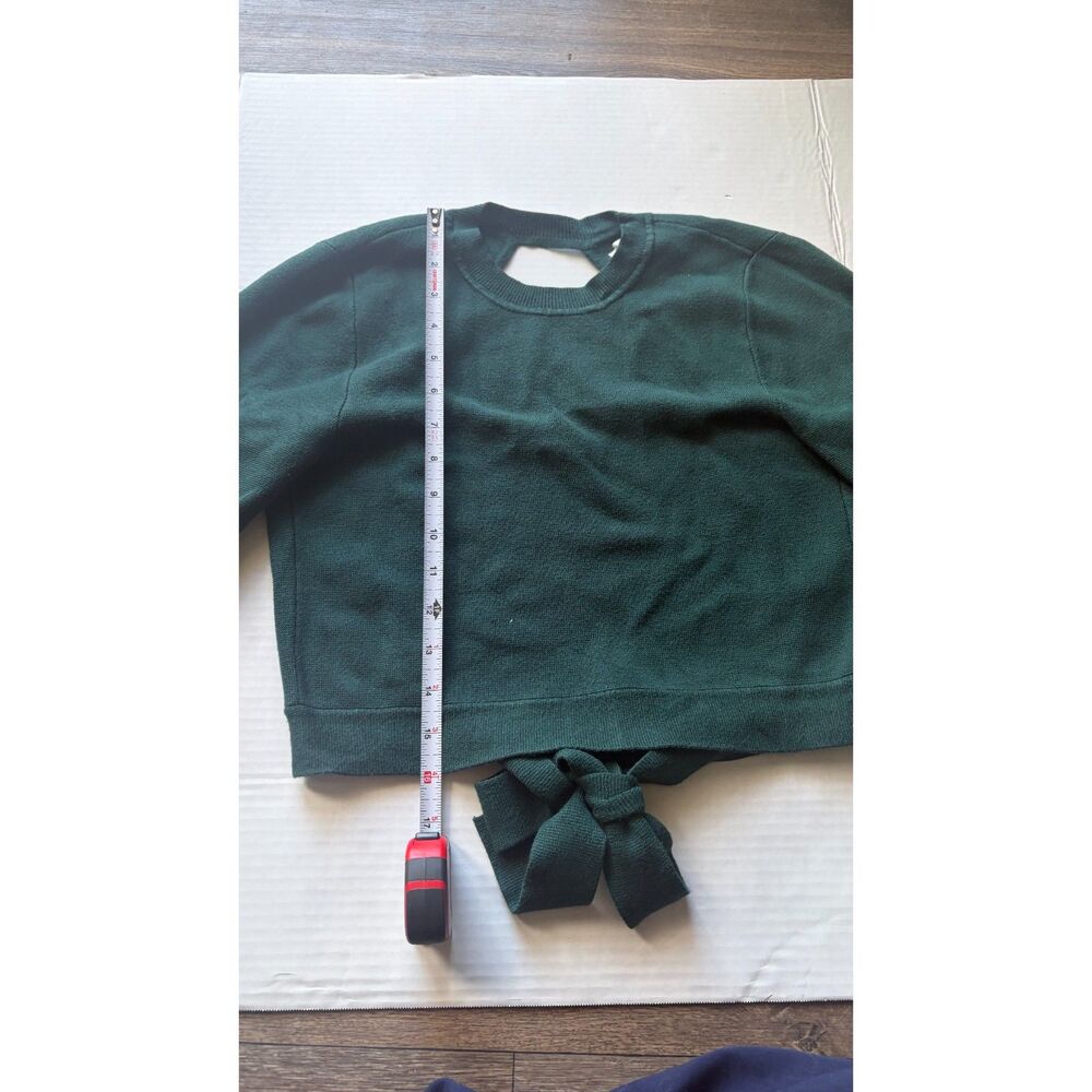 Abercrombie & Fitch Backless Crop Top Green Long Sleeve Tie Back Women's M
